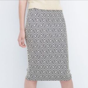 Zara Geometric Print Bodycon Skirt - Size M